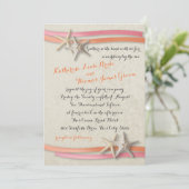 Zeester en lint Koraal en Roze Kaart (Staand voorkant)