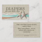 Zeester en lint Luier Insert Kaarten (Voorkant / Achterkant)