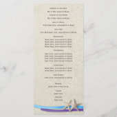 Zeester en lint paars en blauw programmakaart (Achterkant)