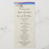 Zeester en lint paars en blauw programmakaart (Voorkant)