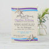 Zeester en lint Paarse en blauw Vrijgezellenfeest Kaart (Staand voorkant)