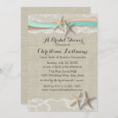 Zeester en lint Peach en Mint Vrijgezellenfeest Kaart (Voorkant / Achterkant)