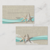 Zeester en lint Plaats kaart Aqua Plaatskaartje (Voorkant / Achterkant)