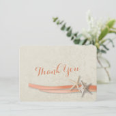 Zeester en lint platte Kaart Dank u (Staand voorkant)