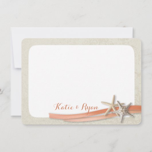 Zeester en lint platte Kaart Dank u (Achterkant)