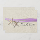 Zeester en lint platte Kaart Dank u (Voorkant / Achterkant)