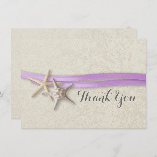 Zeester en lint platte Kaart Dank u (Voorkant / Achterkant)