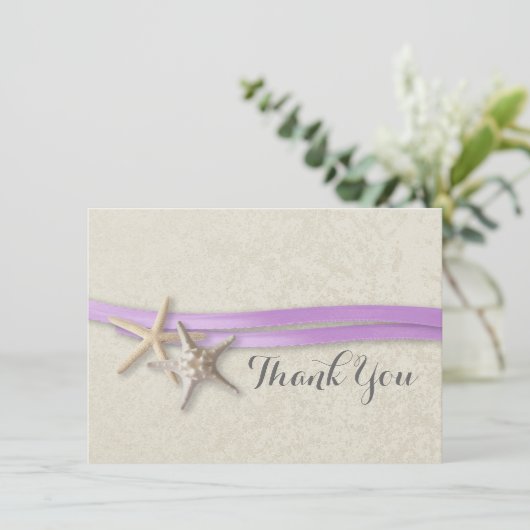 Zeester en lint platte Kaart Dank u (Staand voorkant)