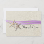 Zeester en lint platte Kaart Dank u (Voorkant)