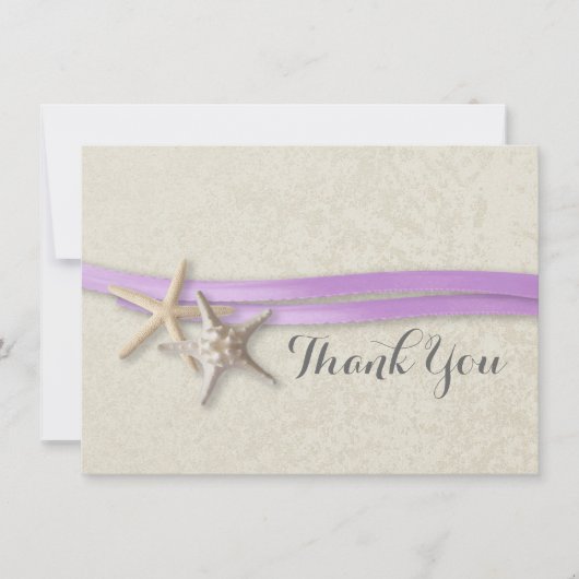 Zeester en lint platte Kaart Dank u (Voorkant)