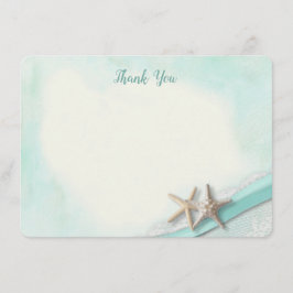 Zeester en lint platte Kaart Dank u