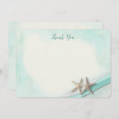 Zeester en lint platte Kaart Dank u (Voorkant / Achterkant)
