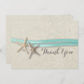 Zeester en lint platte Kaart Dank u (Voorkant / Achterkant)