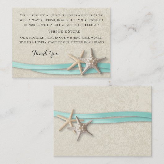 Zeester en lint wensen goed informatiekaartje (Voorkant / Achterkant)