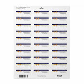 Zeester en marine blauwe streep moderne strand bru etiket (Full Sheet)