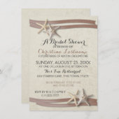 Zeester en Mocha Ribbon Vrijgezellenfeest Kaart (Voorkant / Achterkant)