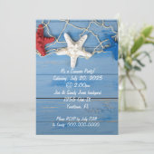 Zeester en net in patriottische kleuren kaart (Staand voorkant)