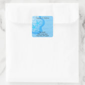 Zeester en Oceaan Adreswijziging Vierkante Sticker (Tas)
