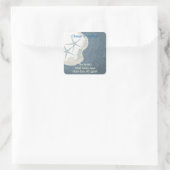 Zeester en Oceaan Adreswijziging Vierkante Sticker (Tas)