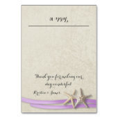 Zeester en Paarse Ribbon Place Card Kaart (Voorkant)