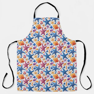 Zeester en schelp nautisch zomer strand schort