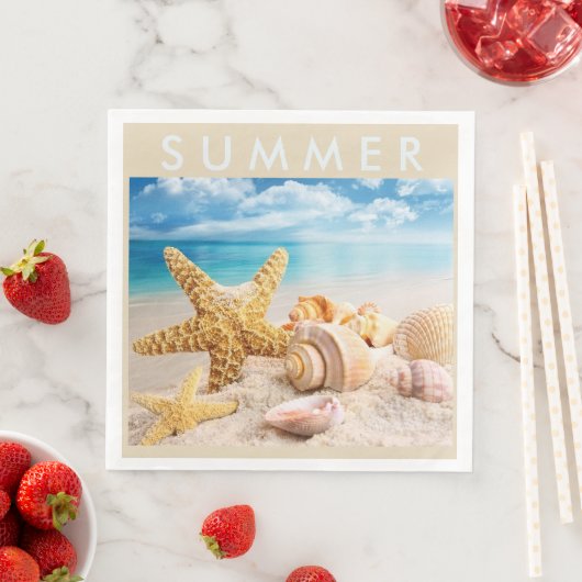 Zeester en schelpen Papieren servetten (Insitu)