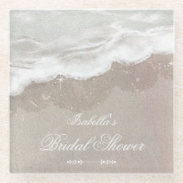 Zeester en schelpen Tropical Beach Vrijgezellenfee Glazen Onderzetter