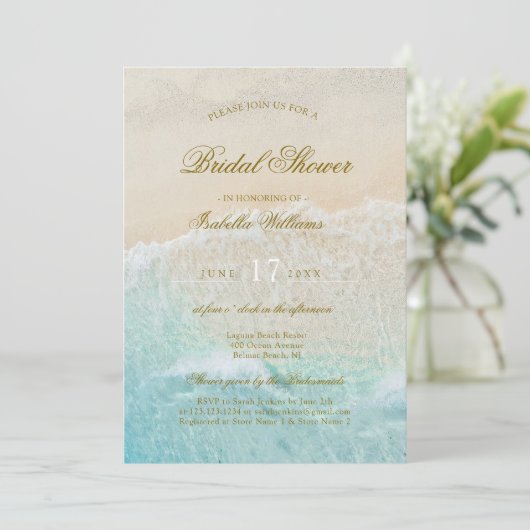 Zeester en schelpen Tropical Beach Vrijgezellenfee Kaart (Staand voorkant)