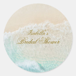 Zeester en schelpen Tropical Beach Vrijgezellenfee Ronde Sticker