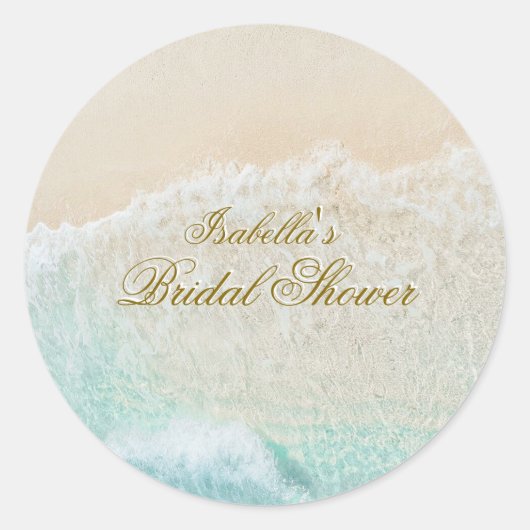 Zeester en schelpen Tropical Beach Vrijgezellenfee Ronde Sticker (Voorkant)