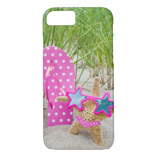zeester en teenslipper in zand Case-Mate iPhone case