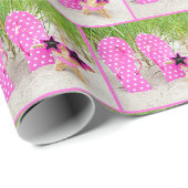 Zeester en teenslippers in zand cadeaupapier (Rol Hoek)
