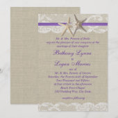 Zeester en Witte kant Paarse Kaart (Voorkant / Achterkant)