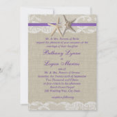 Zeester en Witte kant Paarse Kaart (Voorkant)