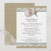 Zeester en Witte kant Vrijgezellenfeest Kaart (Voorkant / Achterkant)