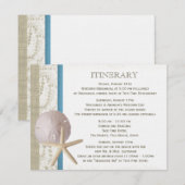 Zeester en Zanddollar Blauwe Oceaan Romance Informatiekaartje (Voorkant / Achterkant)