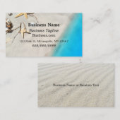 Zeester en zandstrand met blauwe golven visitekaartje (Voorkant / Achterkant)