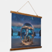 Zeester en zeepaardje Surreal Beach Ocean Hangend Wandkleed (Gebogen)