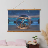Zeester en zeepaardje Surreal Beach Ocean Hangend Wandkleed (Slaapkamer)