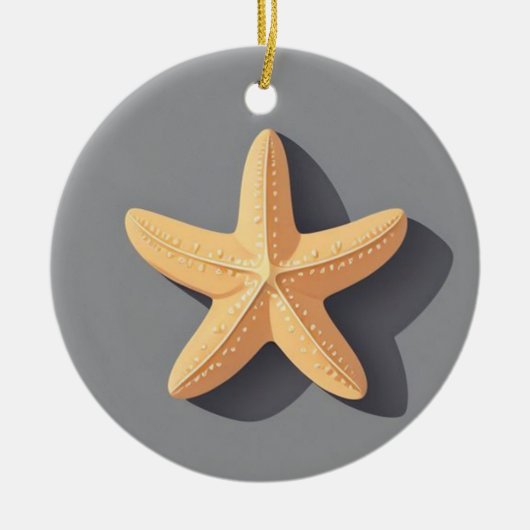 Zeester en zijn schaduw keramisch ornament (Voorkant)