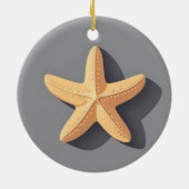Zeester en zijn schaduw keramisch ornament (Achterkant)