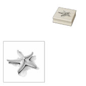 Zeester en zwarte silhouet rubberstempel (Gestempeld)