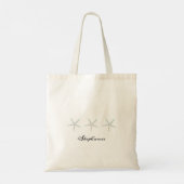 Zeester Grijs Turquoise Monogrammen Cute Nautisch Tote Bag (Achterkant)