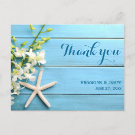 Zeester Huwelijk Dankkaartjes Met Orchidee Briefkaart