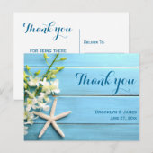 Zeester Huwelijk Dankkaartjes Met Orchidee Briefkaart (Voorkant / Achterkant)