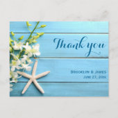 Zeester Huwelijk Dankkaartjes Met Orchidee Briefkaart (Voorkant)