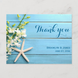 Zeester Huwelijk Dankkaartjes Met Orchidee Briefkaart