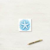 Zeester in blauw post-it® notes (Op bureau)