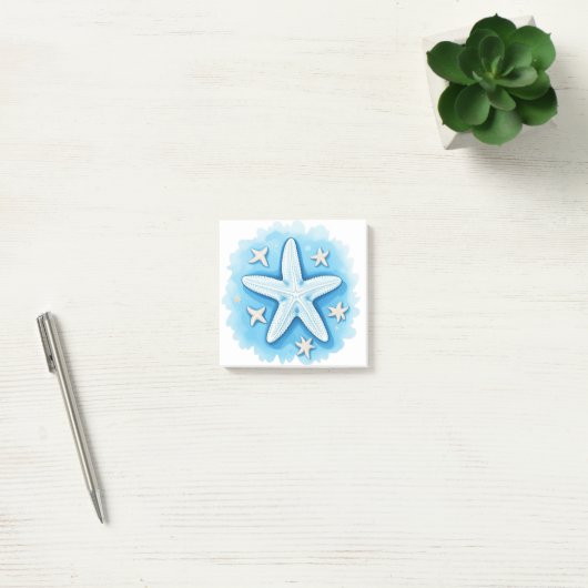 Zeester in blauw post-it® notes (Kantoor)