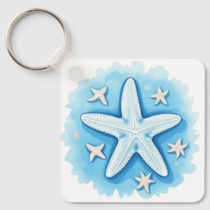 Zeester in blauw sleutelhanger